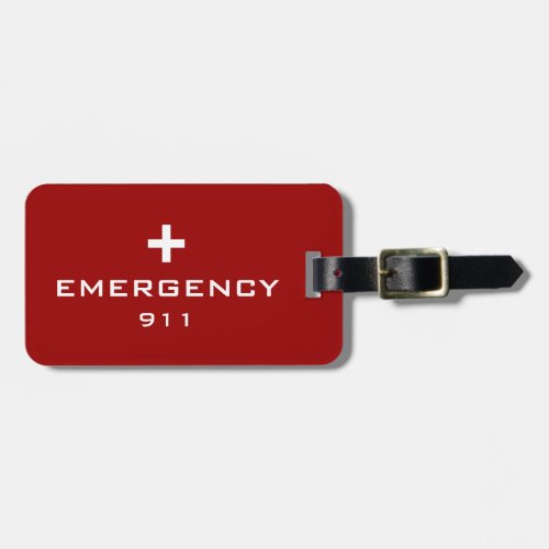 Emergency Medical ID Luggage Tag