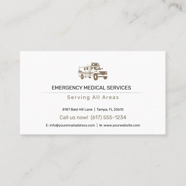 Emergency Medical Services | Ambulance Business Card (Front)