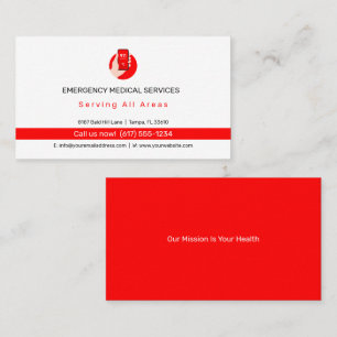 Emergency Medical Services Ambulance Business Card