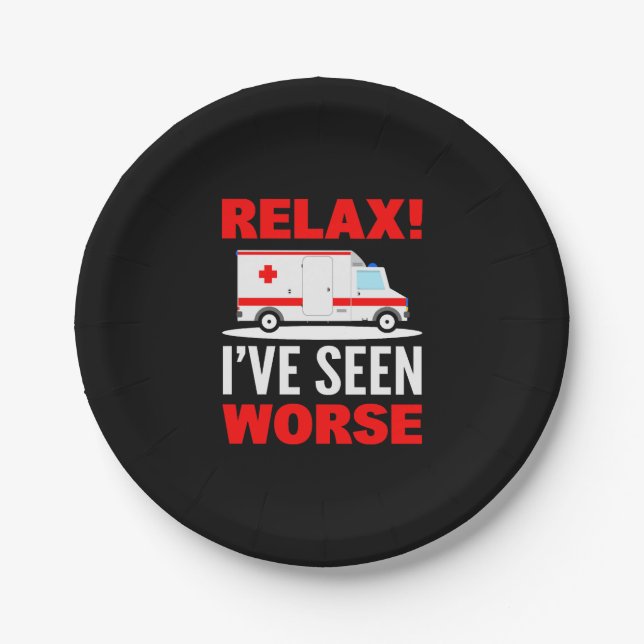 Emergency Medical Services Ambulance Driver Paper Plates (Front)