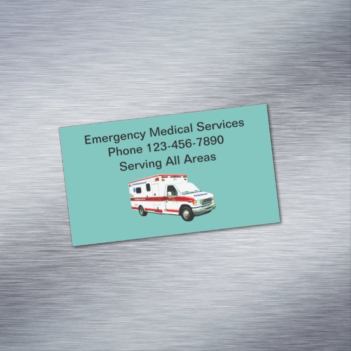 Emergency Medical Services Ambulance Theme Business Card