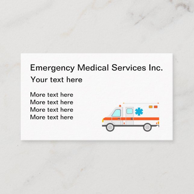 Emergency Medical Services Business Card (Front)
