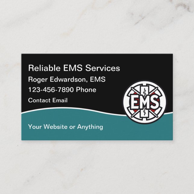 Emergency Medical Services Driver Business Card (Front)