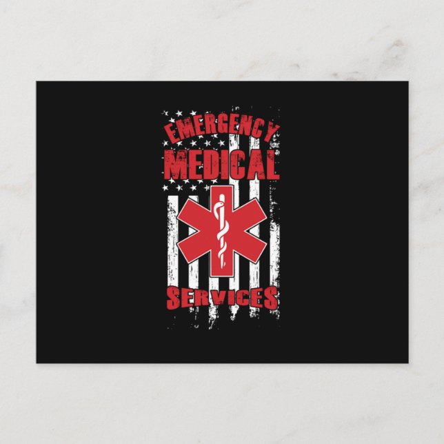 Emergency Medical Services EMS EmT Paramedic Caduc Postcard (Front)