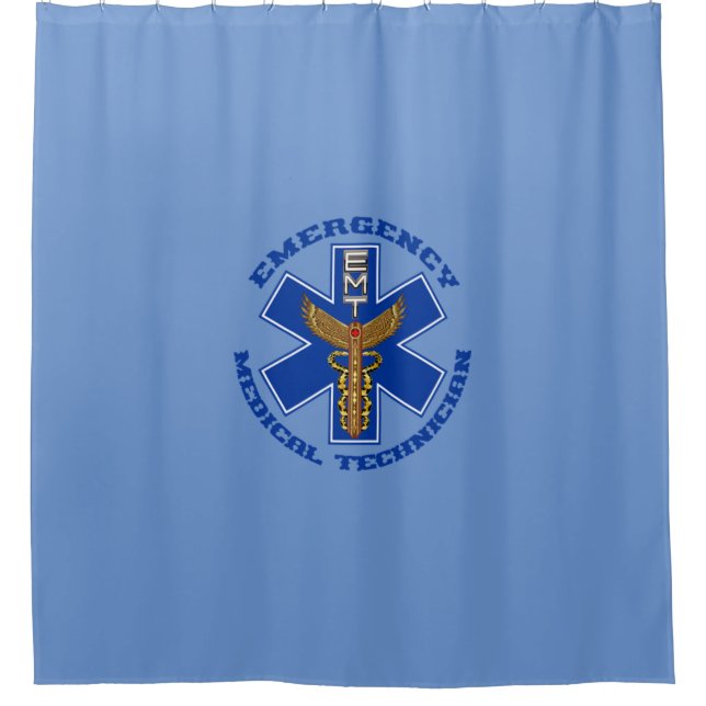 Emergency medical technician shower curtain (Front)