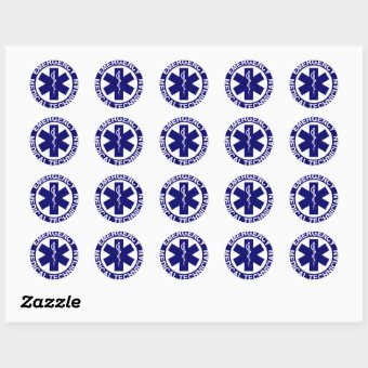 EMERGENCY MEDICAL TECHNICIANS EMT CLASSIC ROUND STICKER | Zazzle