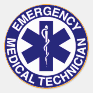 EMERGENCY MEDICAL TECHNICIANS EMT CLASSIC ROUND STICKER