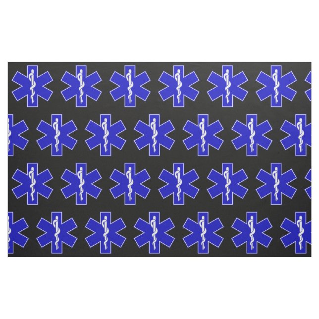 Emergency Medical Technicians EMT Symbol Pattern Fabric (Fat Quarter)