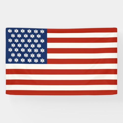 Emergency Medical Worker Tribute USA Flag _EMT EMS Banner