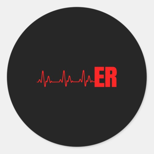 Emergency Medicine Emergency Room Nurse Er Hebeat Classic Round Sticker