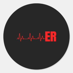 Emergency Medicine Emergency Room Nurse Er Hebeat Classic Round Sticker