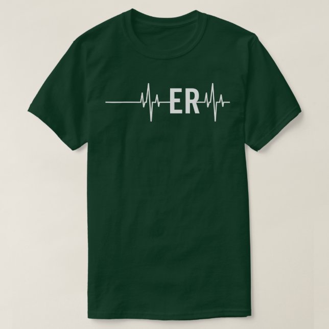 Emergency Medicine Physician Nurse Gift ER Heartbe T-Shirt (Design Front)