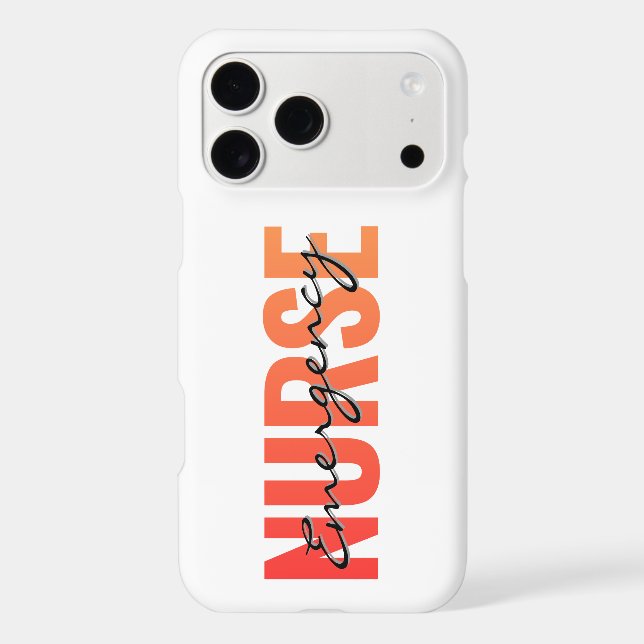 Emergency Nurse Bold Typography Design Iphone Case (Back)