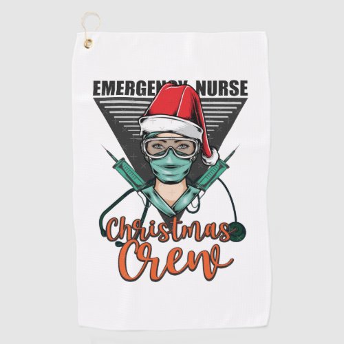Emergency Nurse Christmas Crew   Golf Towel