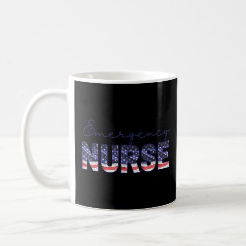 Emergency Nurse Er Nurse Nursing School Usa Flag  Coffee Mug
