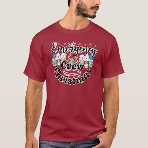 Emergency Nurse Gnome Crew Christmas T_Shirt