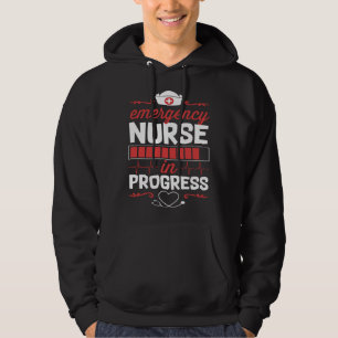 Emergency Nurse In Progress Nursing School Student Hoodie