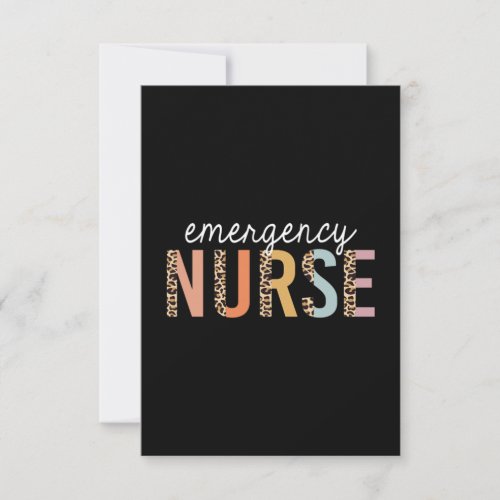 Emergency Nurse Leopard Thank You Card