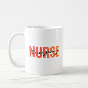 Emergency Nurse Modern Typography Coffee Mug