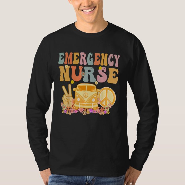 Emergency Nurse Week Groovy Appreciation Day For W T-Shirt (Front)