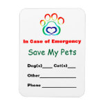 Emergency Pet Rescue Magnet at Zazzle