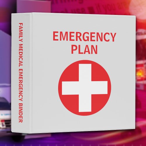 Emergency Plan 3 Ring Binder