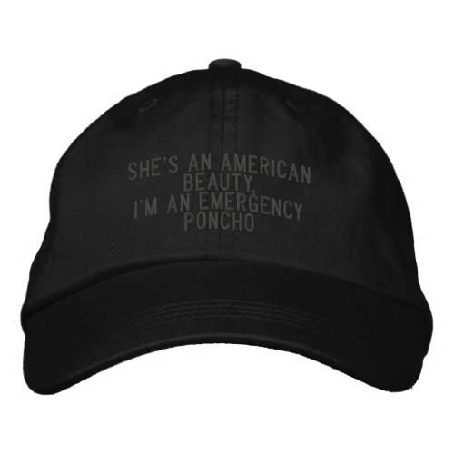 emergency poncho  embroidered baseball cap