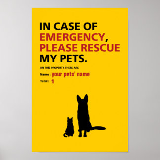 Emergency Poster (dog & cat)
