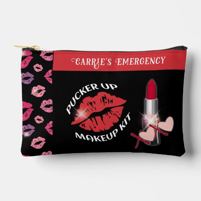 Emergency Pucker Up Make Up Kit Accessory Pouch (Front)