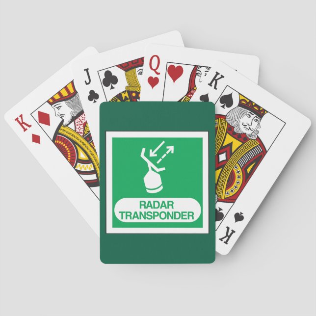 Emergency Radar Transponder Safety Sign Poker Cards (Back)