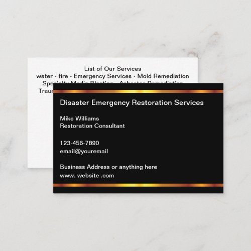 Emergency Restoration Remediation Business Cards