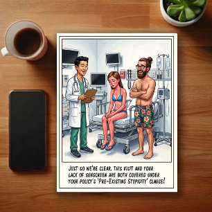 Emergency Room Adventures Cartoon Postcard