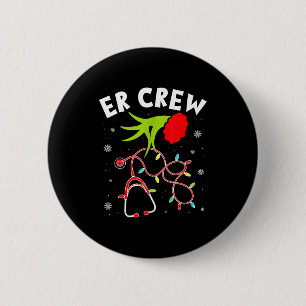 Emergency Room Christmas Er Crew Nurse Xmas Holida Button