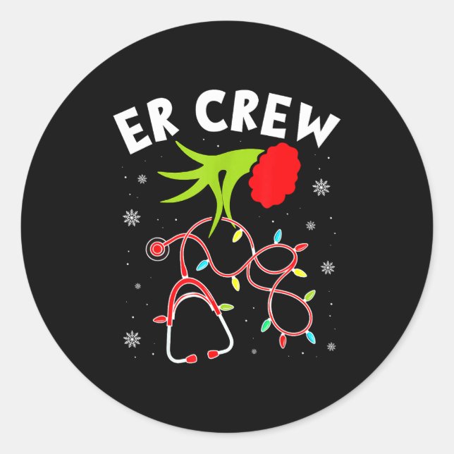 Emergency Room Christmas Er Crew Nurse Xmas Holida Classic Round Sticker (Front)