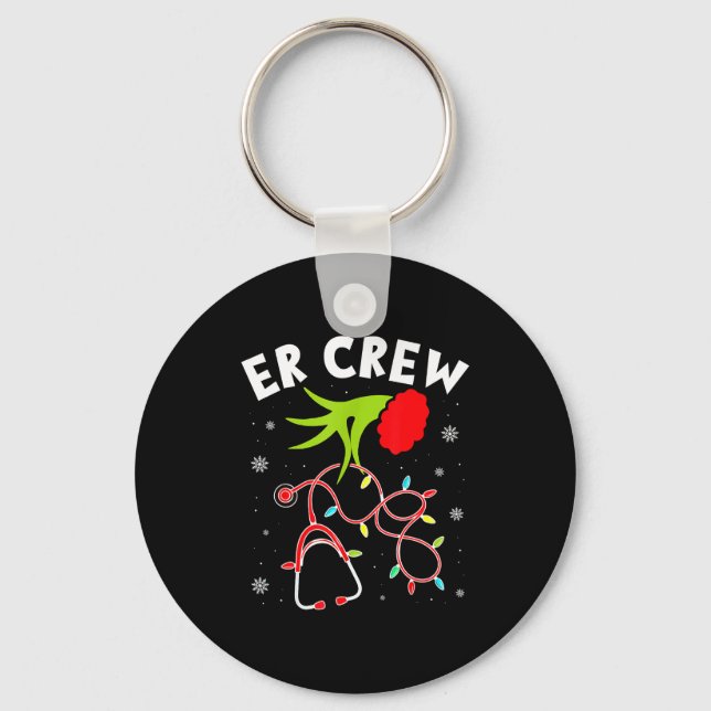 Emergency Room Christmas Er Crew Nurse Xmas Holida Keychain (Front)