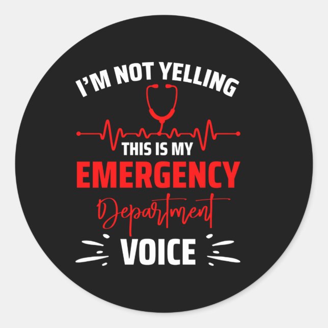 Emergency Room Er Nurse Emergency Dept Classic Round Sticker (Front)