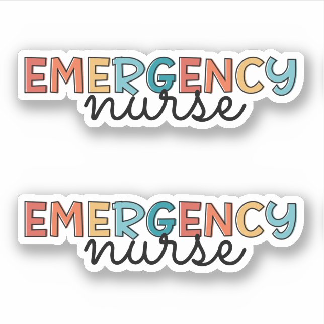 Emergency Room Nurse ER Nurse Retro Sticker (Front)
