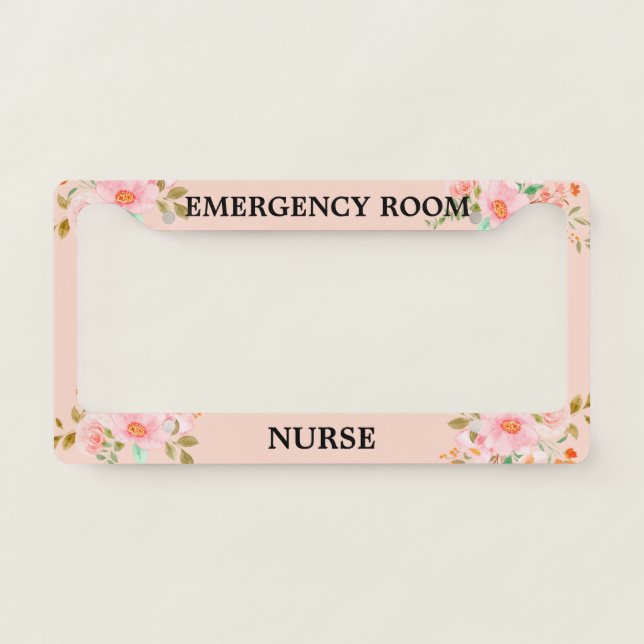 Emergency Room Nurse License Plate Frame (Front)