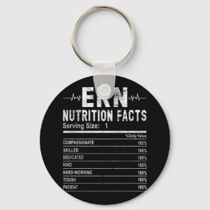 Emergency room nurse Nutrition Facts Nurse Keychain