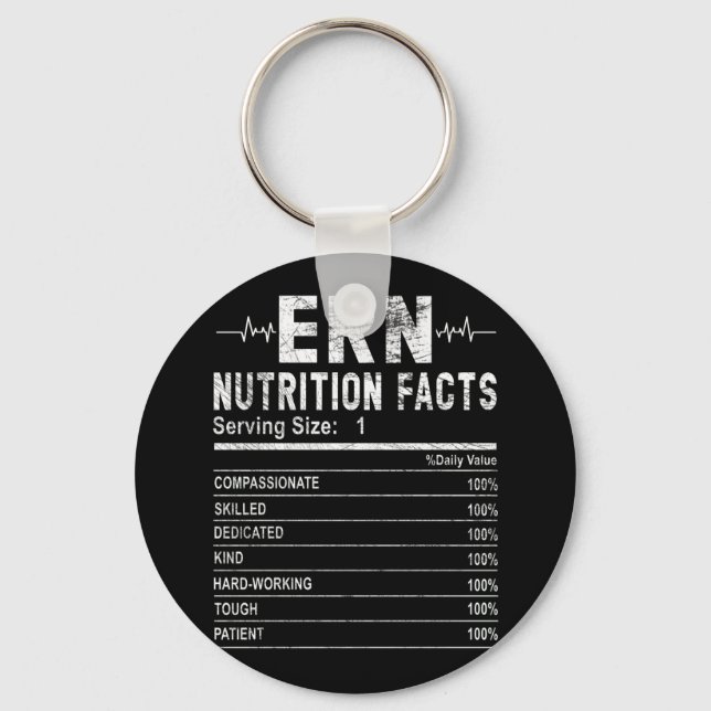 Emergency room nurse Nutrition Facts Nurse Keychain (Front)