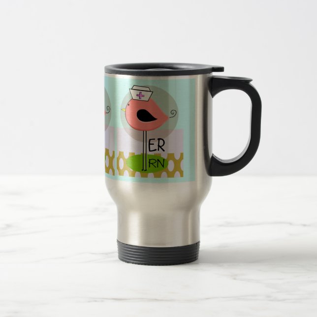 Emergency Room Nurse Retro Bird Travel Mug (Right)