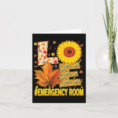 Emergency Room Nurse Scrubs Thanksgiving Sunflower Card