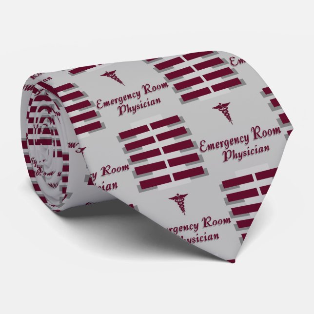 Emergency Room Physician B/Gray Neck Tie (Rolled)
