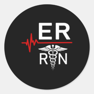 Emergency Room Registered Nurse Er Hebeat Classic Round Sticker