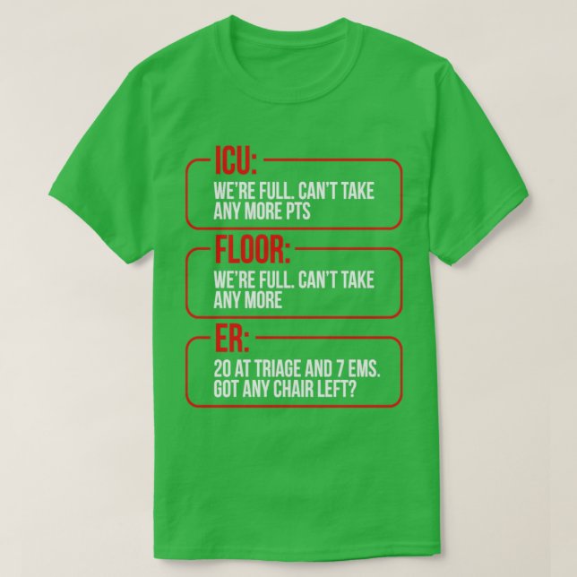 Emergency Room Technician Badge ER Tech Essentials T-Shirt (Design Front)