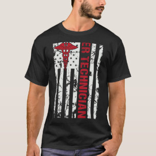 Emergency Room Technician ER Tech Technologist Ame T-Shirt
