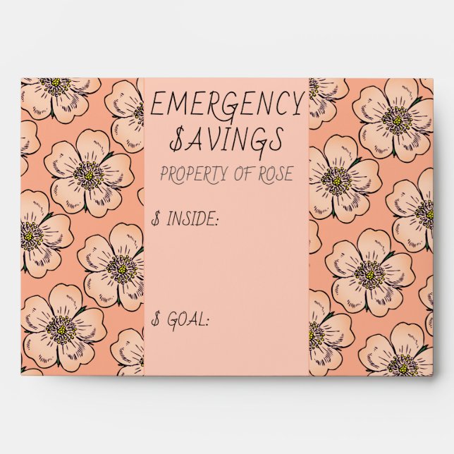 Emergency Savings Money Goals Budget Envelope (Front)