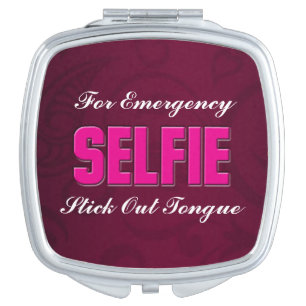 *Emergency Selfie Square Compact Mirror
