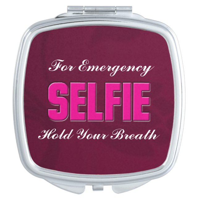 ^Emergency Selfie Square Compact Mirror (Front)