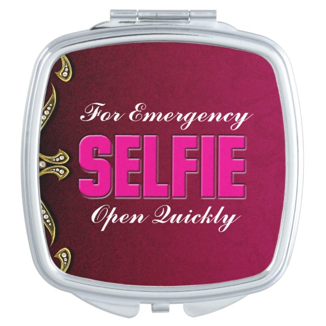 Emergency Selfie Square Compact Mirror (Front)